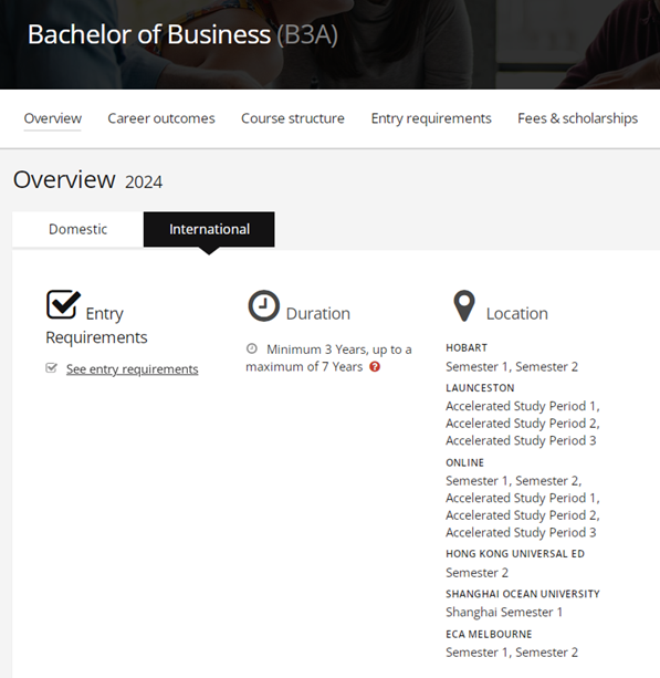 Bachelor of Business新增开学时间，此外还有加速课程在塔州一年3学期哦~
